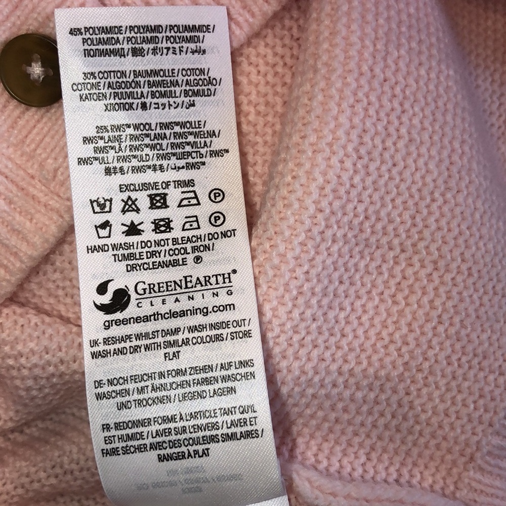 BODEN embroidered frill knit sweater cardigan blooming pink size large - Picture 8 of 16